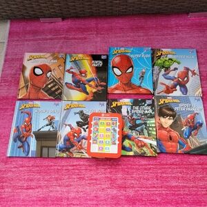 Spider-Man Kids Storybook Set with Red Interactive Tablet Me Reader